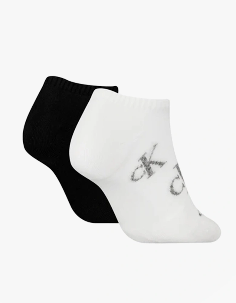 2 Pack Trainer Womens Ankle Socks White/Black