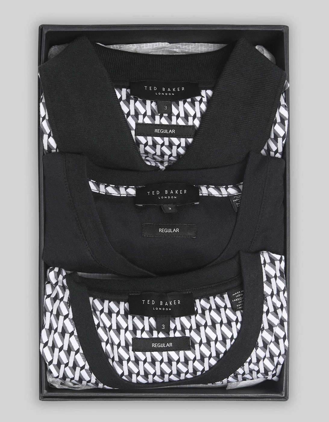 Ted Baker Men's Ted Baker Sangs Mens 3-Pack T-Shirts - Black