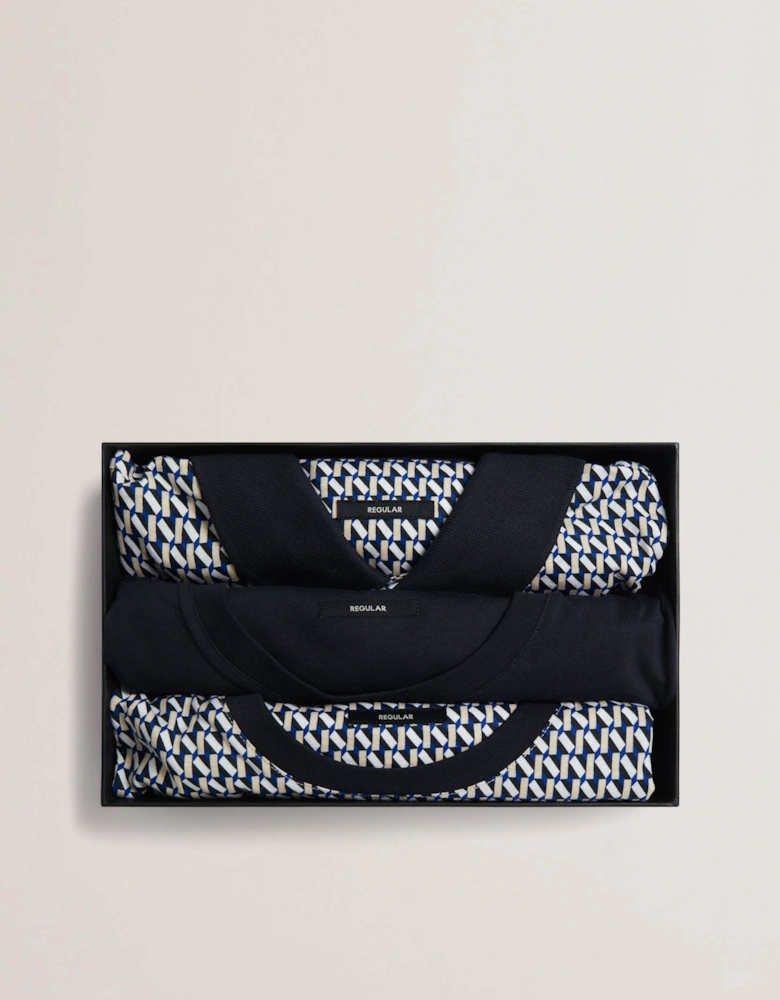 Sangs Mens 3-Pack T-Shirts - Navy