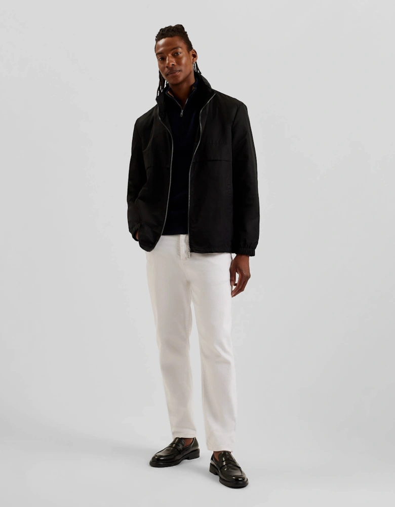 Basham Mens Nylon Sateen Hooded Jacket - Black