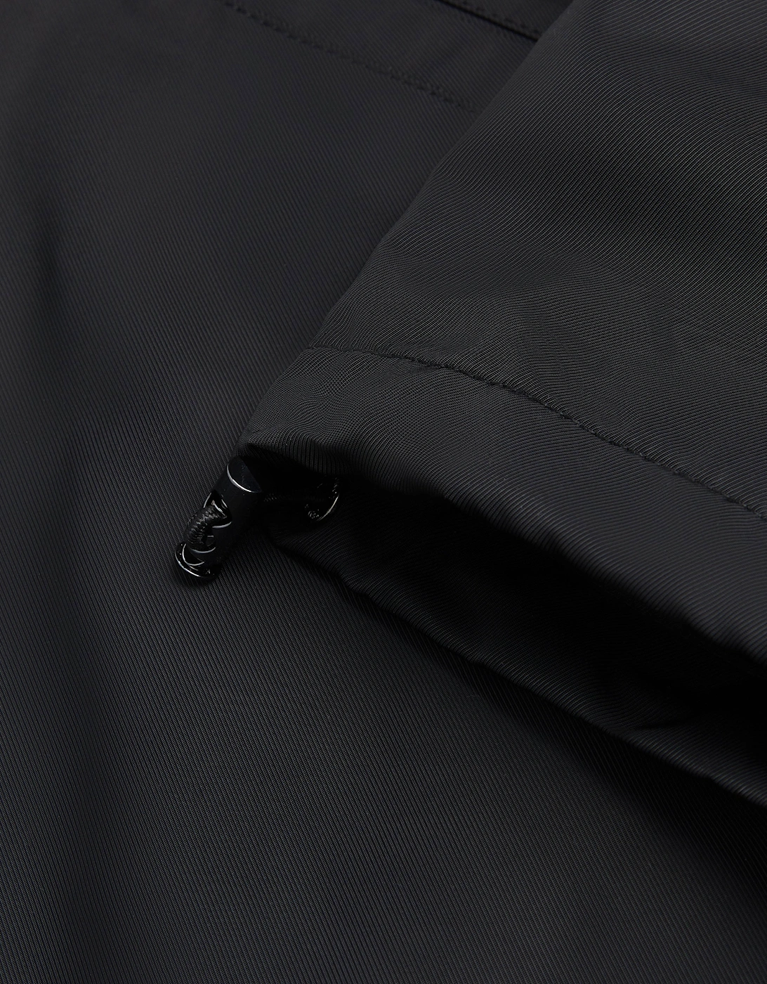 Basham Mens Nylon Sateen Hooded Jacket - Black