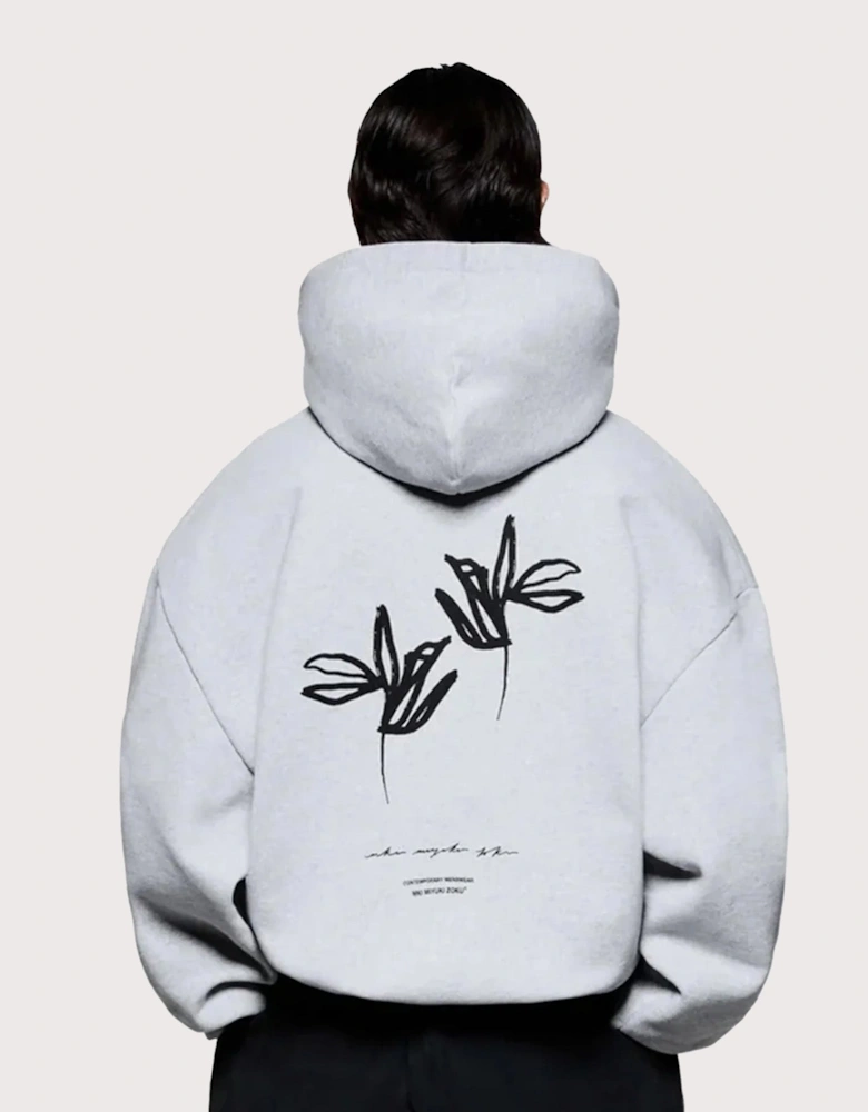 Relaxed Fit Ink Flower Hoodie