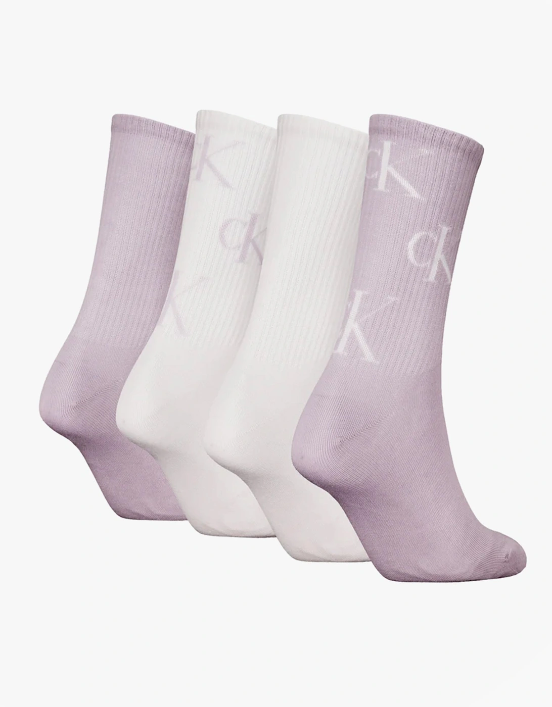 4 Pack Giftboxed Trainer Womens Crew Socks Lilac Combo