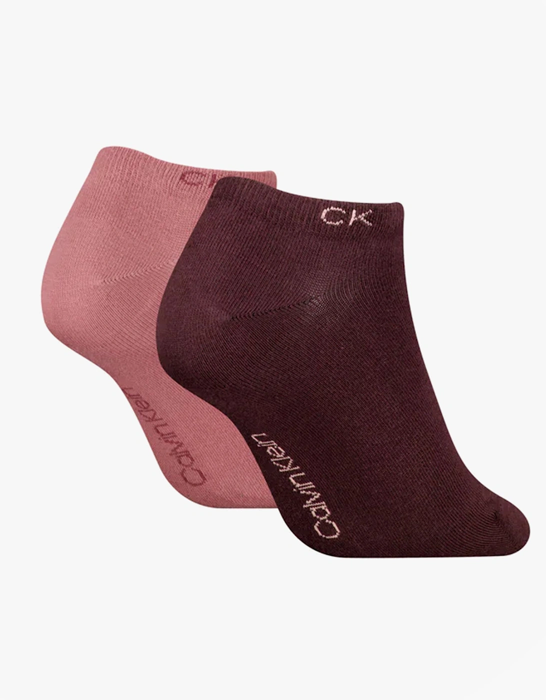 2 Pack Womens Ankle Trainer Socks Burgundy Combo
