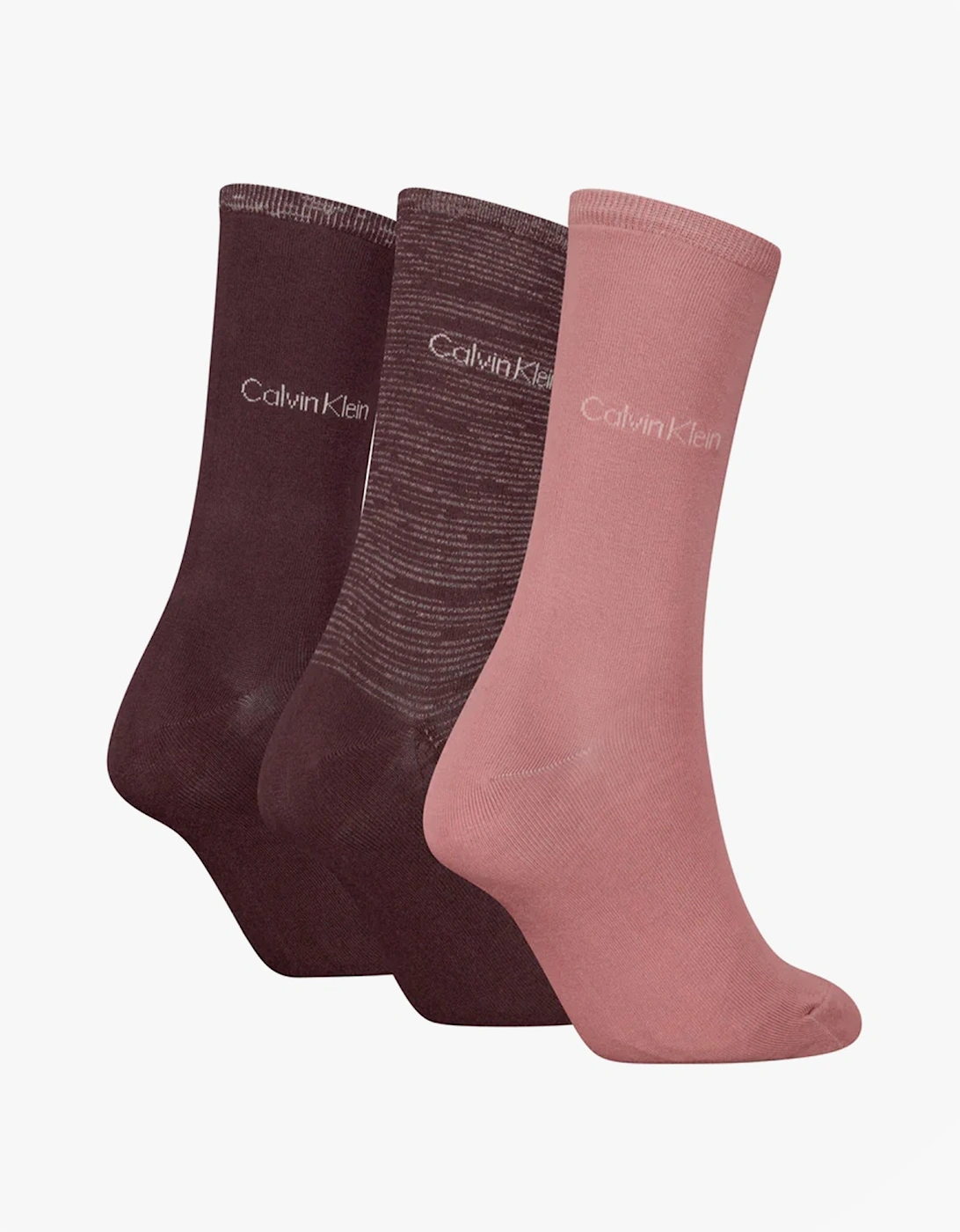 3 Pack Giftboxed Womens Crew Socks Burgundy