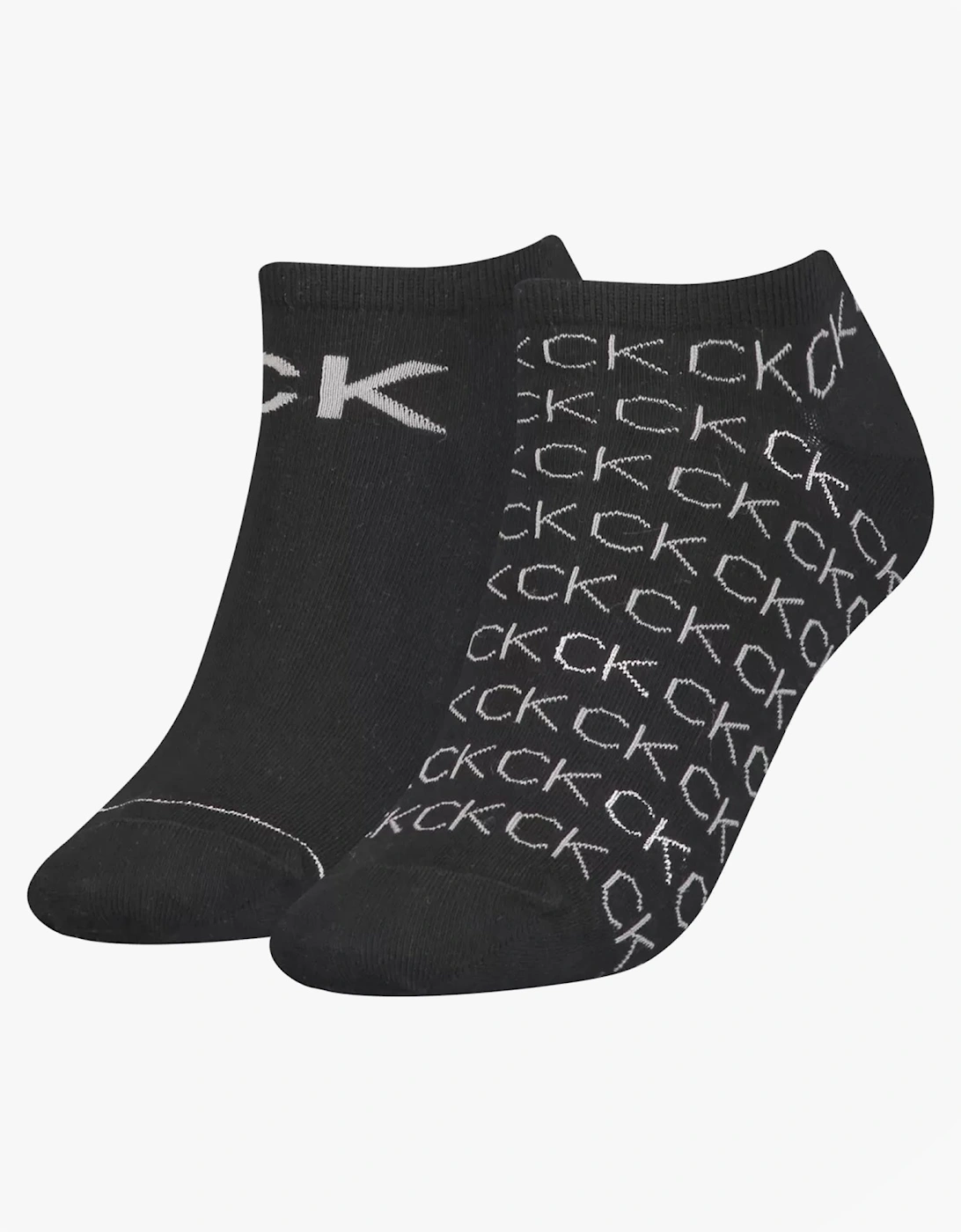 2 Pack Womens Logo Print Socks Black