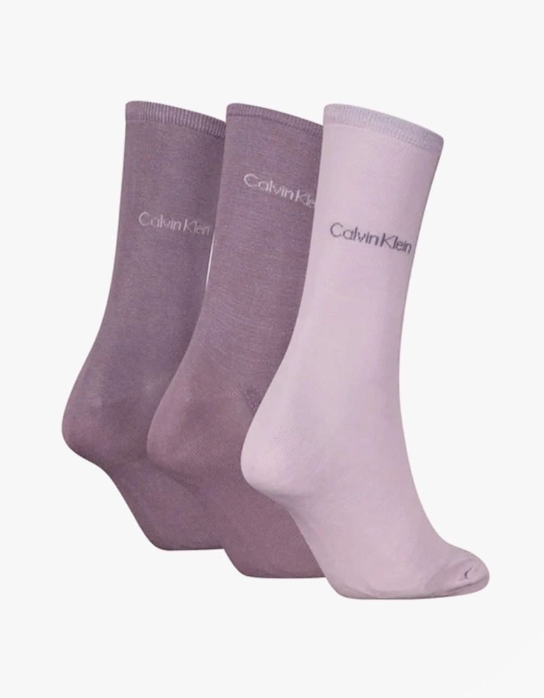 3 Pack Giftboxed Womens Crew Socks Lilac