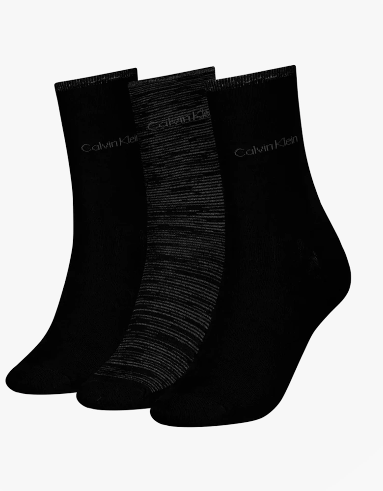 3 Pack Giftboxed Womens Crew Socks Black