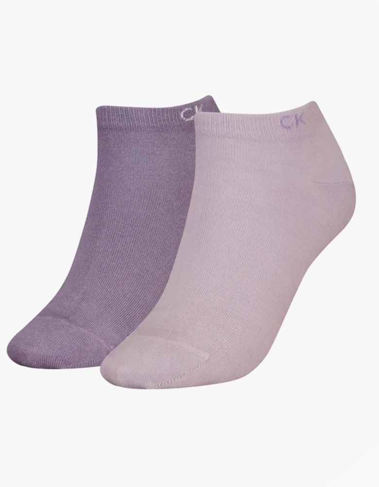 2 Pack Womens Ankle Trainer Socks Lilac Combo