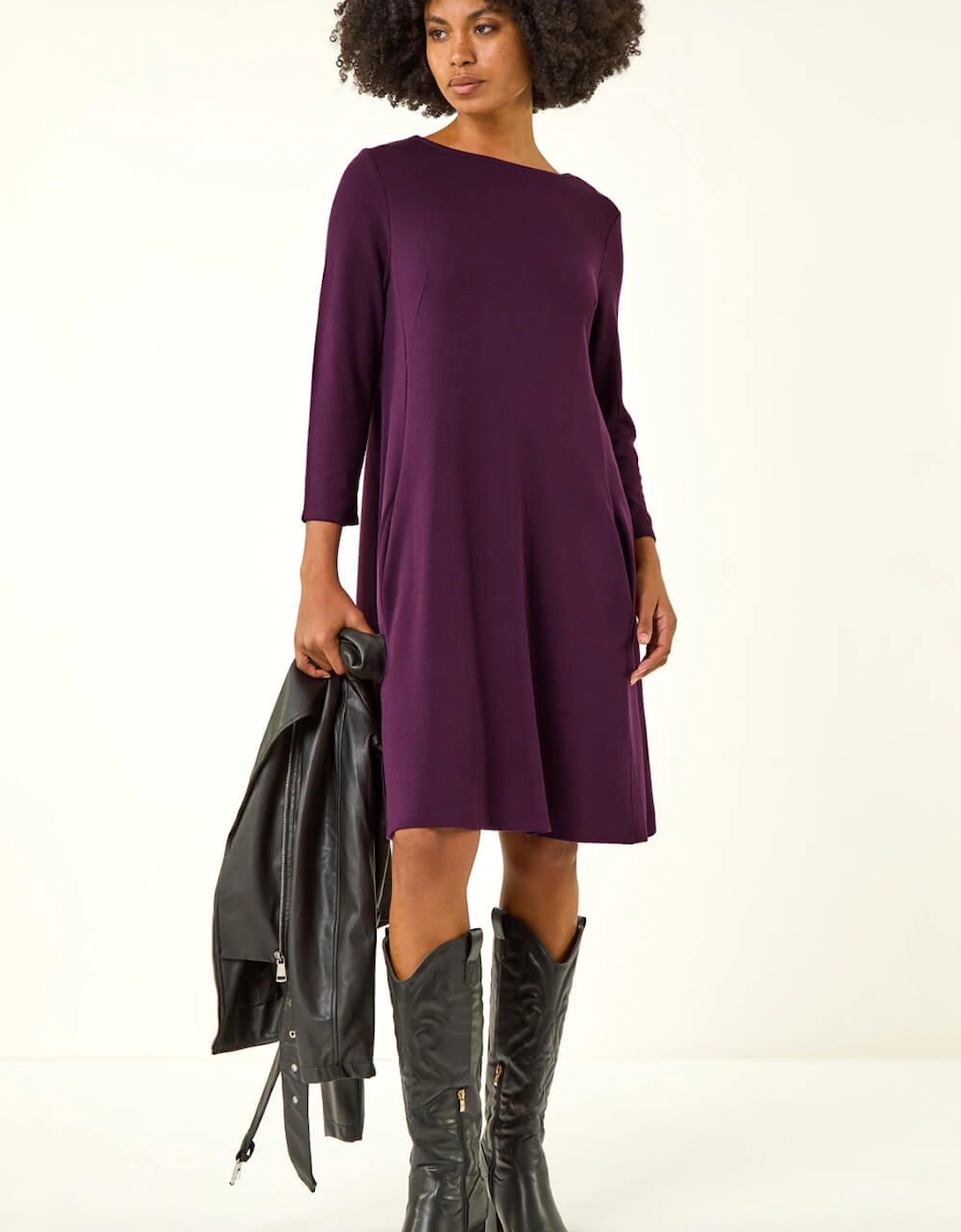 A-Line Pocket Detail Swing Dress, 2 of 1