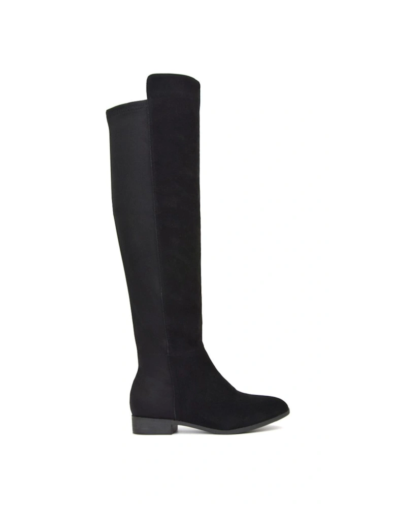 'Charleigh' Flat Elasticated Over The Knee Boots
