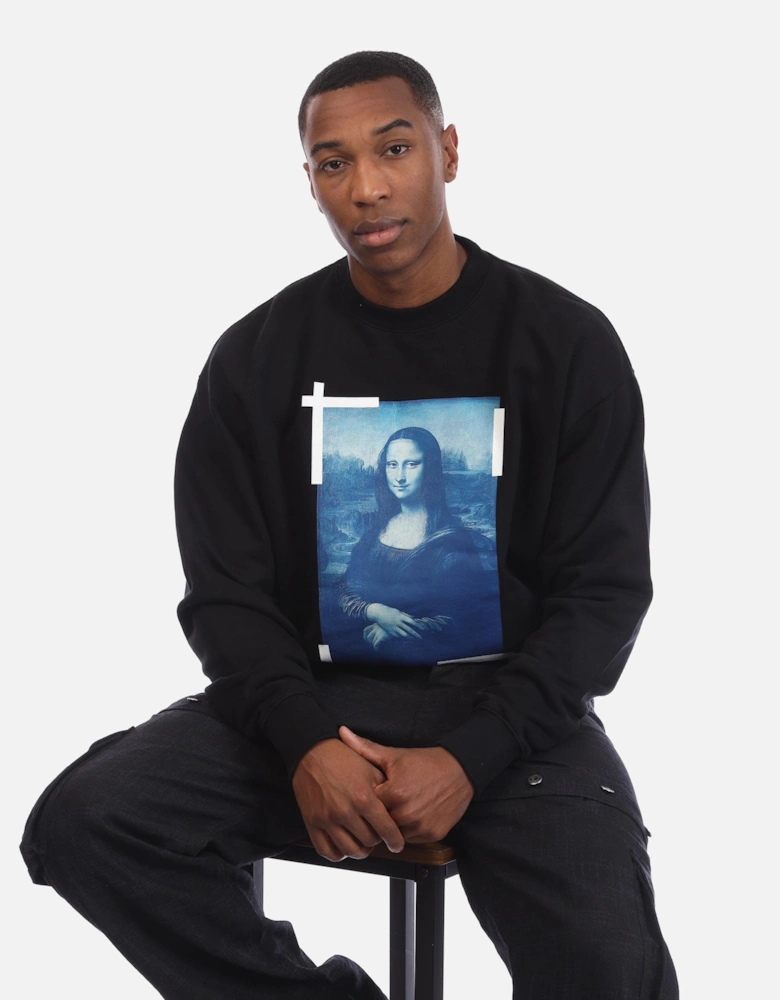 Monalisa Over Crewneck Sweatshirt