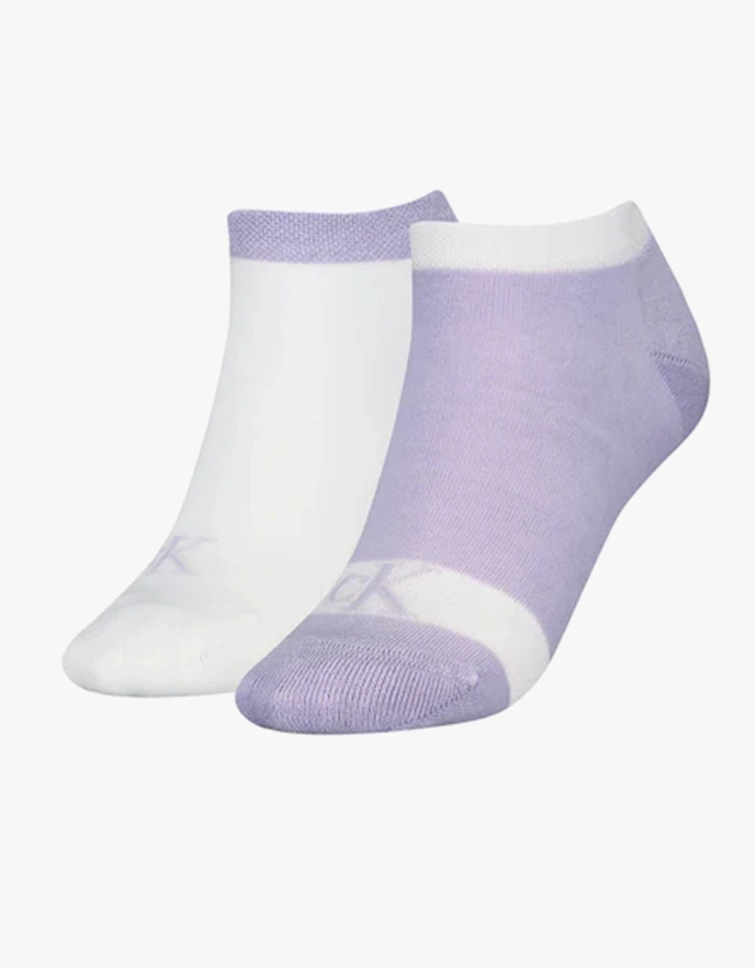 2 Pack Trainer Womens Ankle Socks Lilac/White