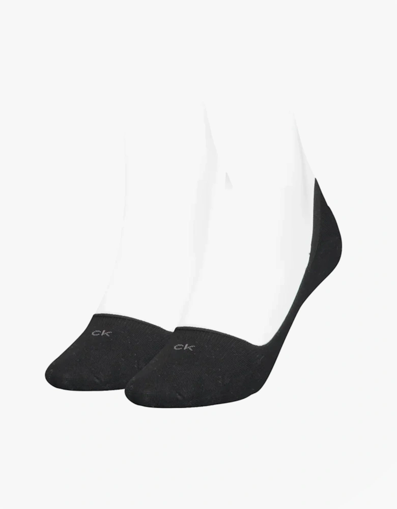2 Pack Womens Invisible Socks Black