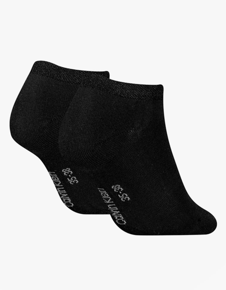 2 Pack Trainer Womens Ankle Socks Black