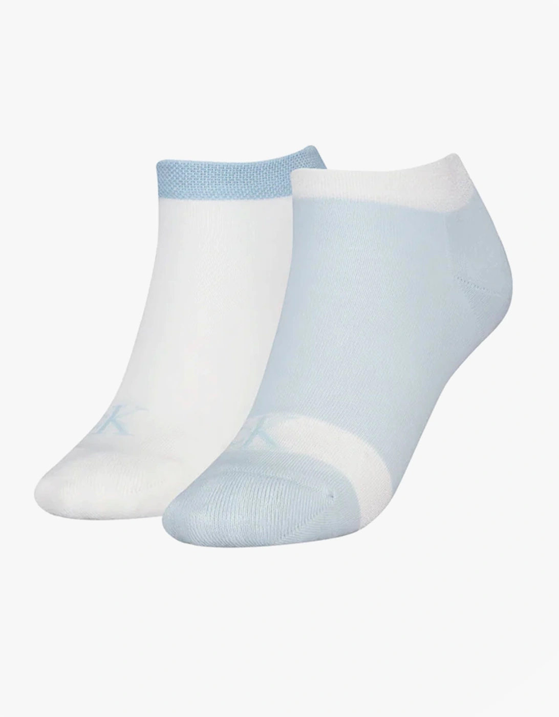 2 Pack Trainer Womens Ankle Socks Blue/White, 4 of 3