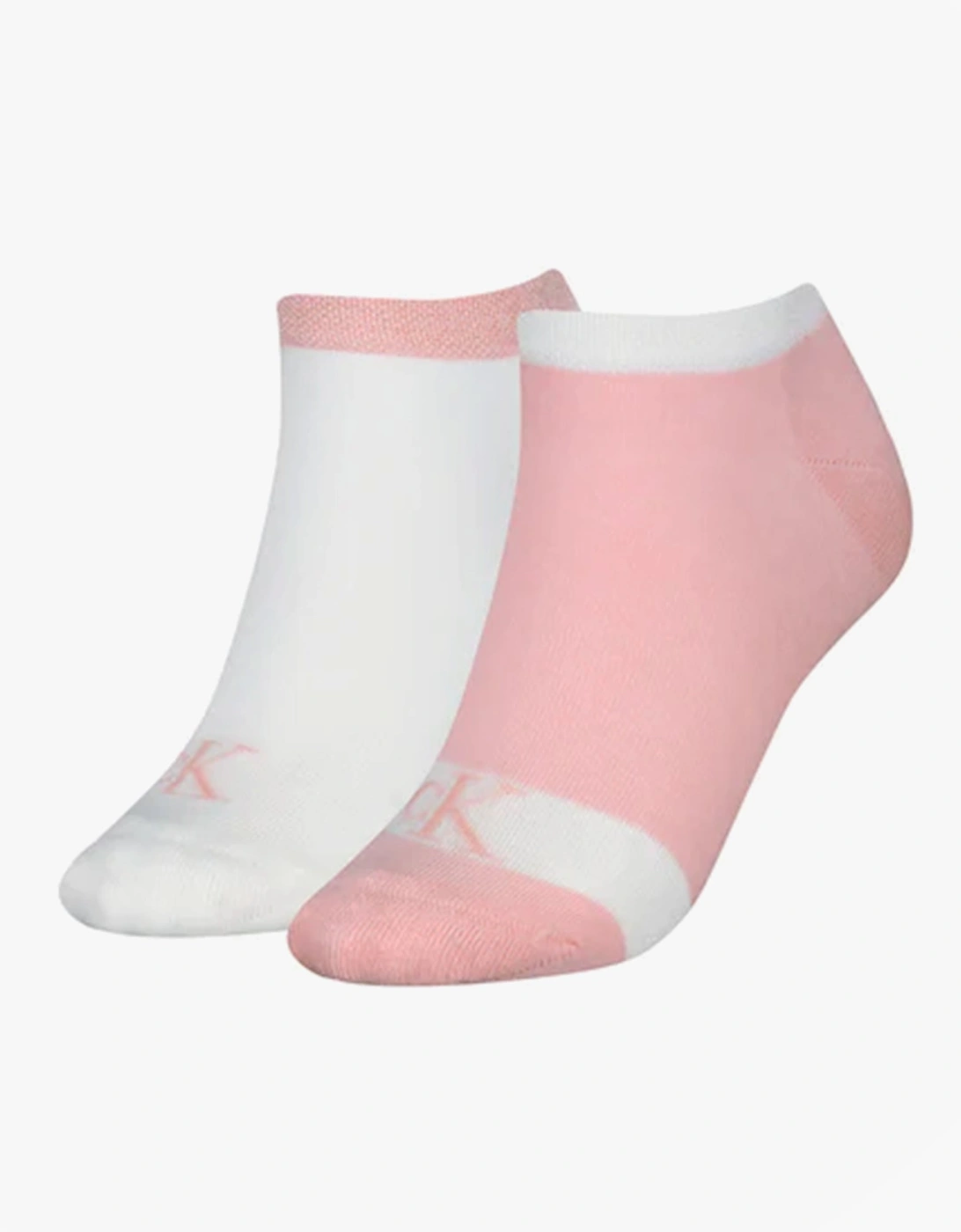 2 Pack Trainer Womens Ankle Socks Pink/White