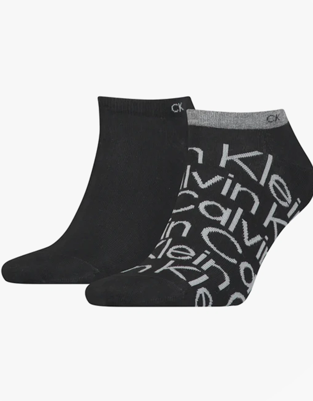 2 Pack Mens Ankle Signiture Socks Black, 3 of 2