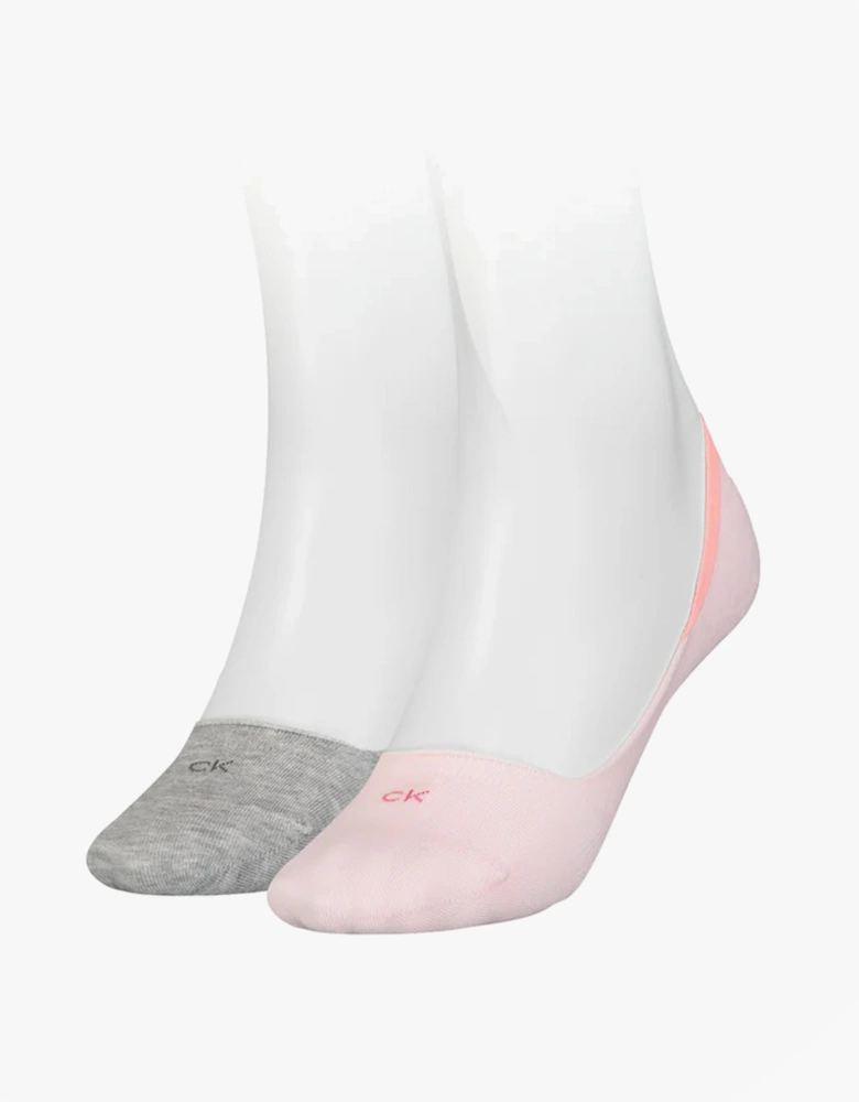 2 Pack Womens Invisible Socks Pink