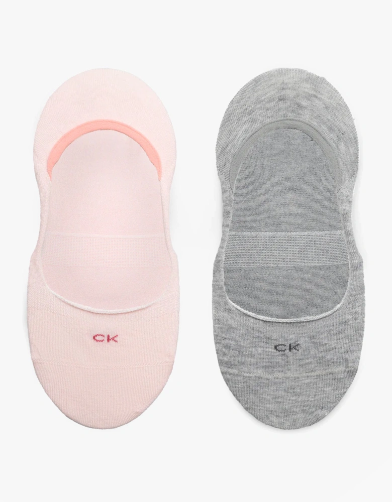 2 Pack Womens Invisible Socks Pink