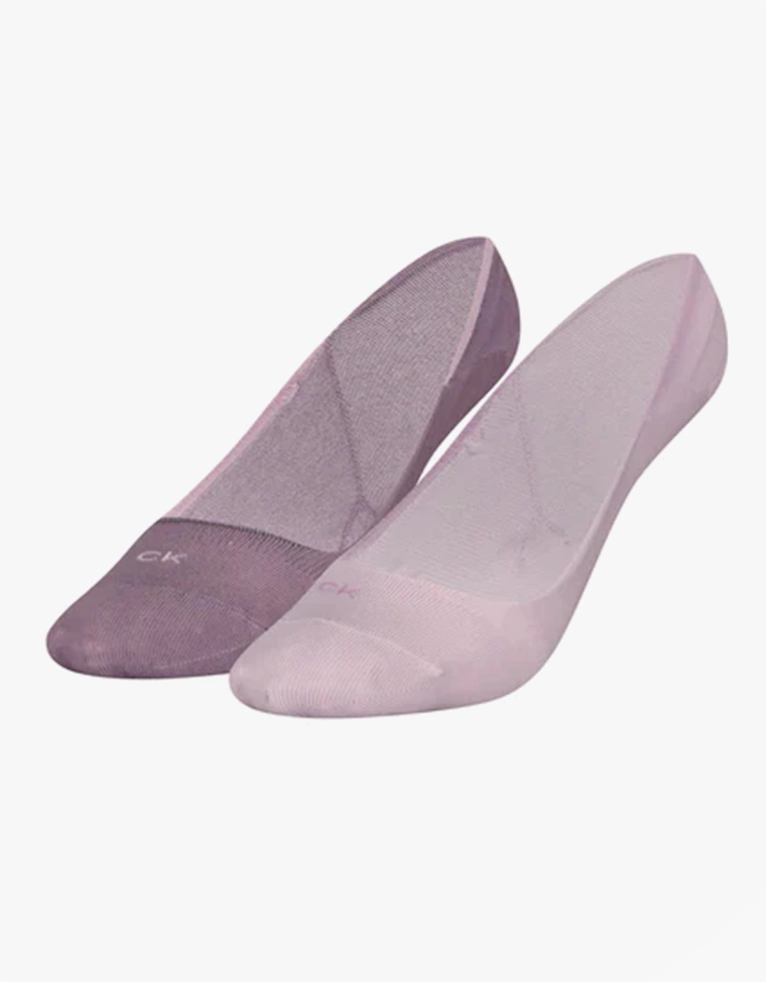 2 Pack Womens Invisible Socks Lilac, 3 of 2