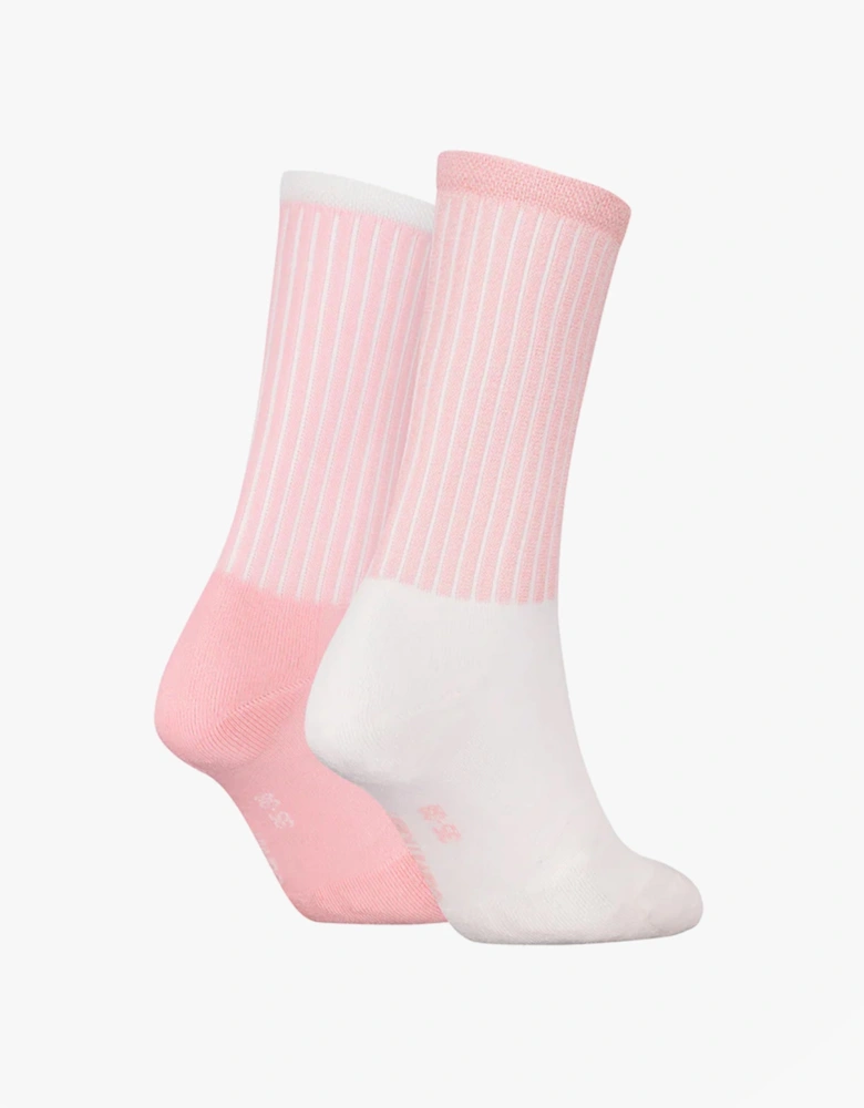 2 Pack Trainer Womens Crew Socks Pink