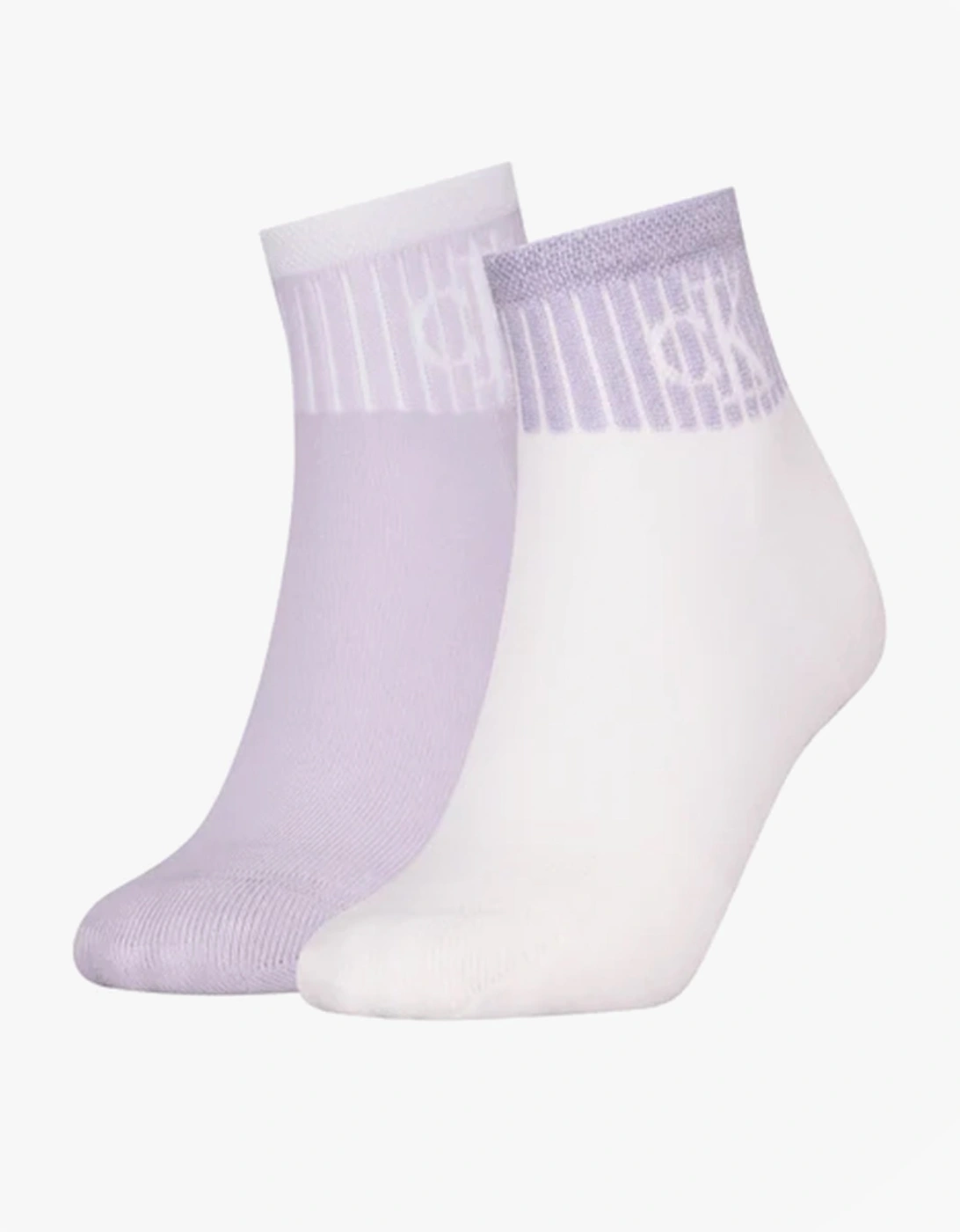2 Pack Trainer Womens Ankle Socks Lilac/White, 5 of 4