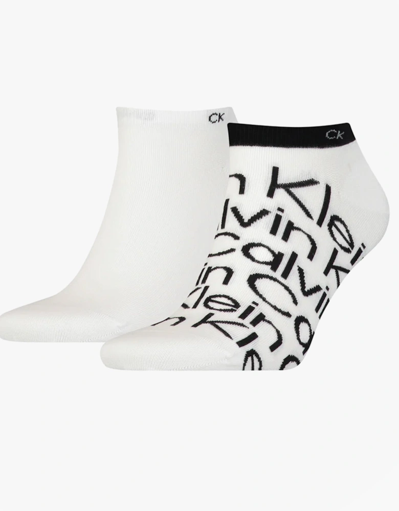 2 Pack Mens Ankle Signiture Socks White