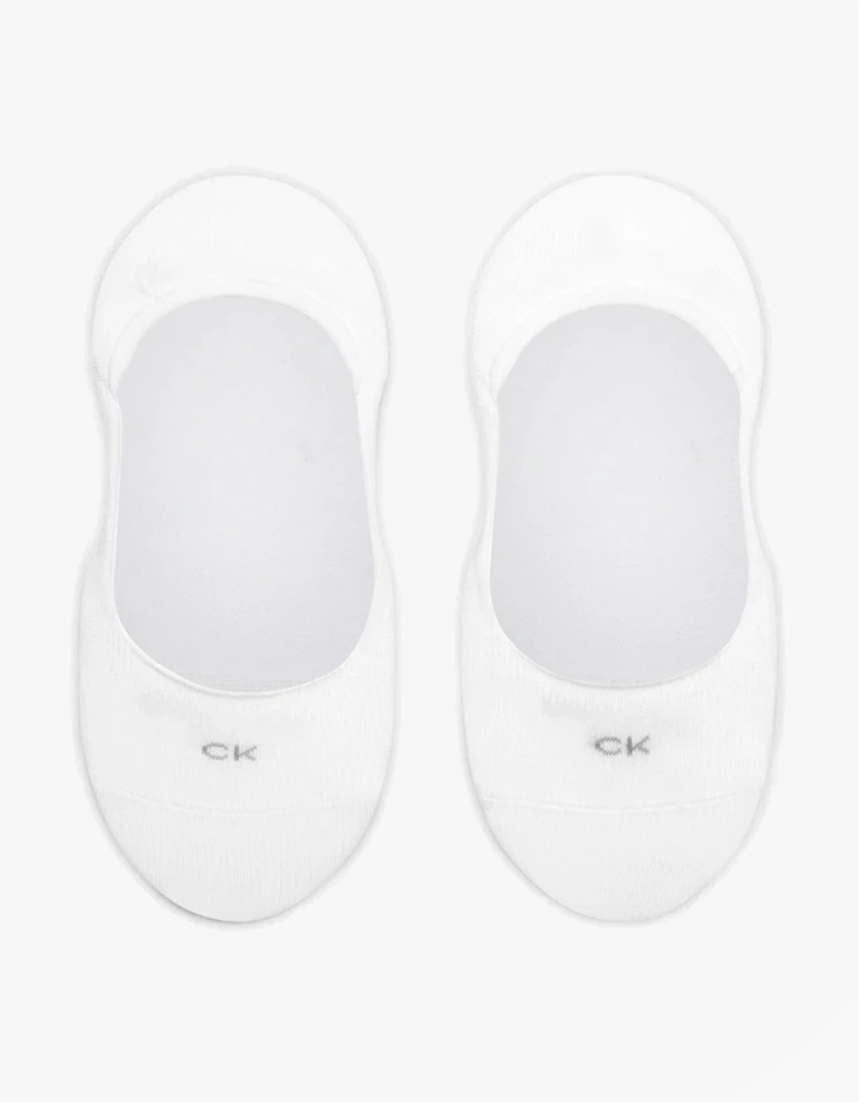 2 Pack Womens Invisible Socks White