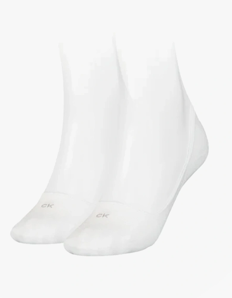 2 Pack Womens Invisible Socks White