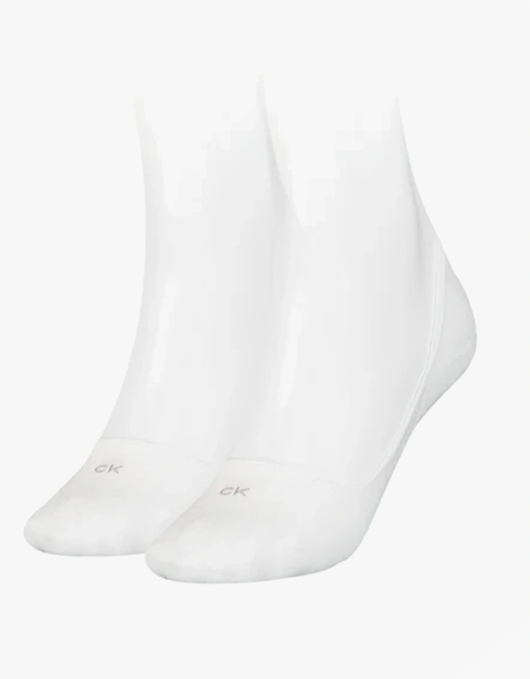 2 Pack Womens Invisible Socks White