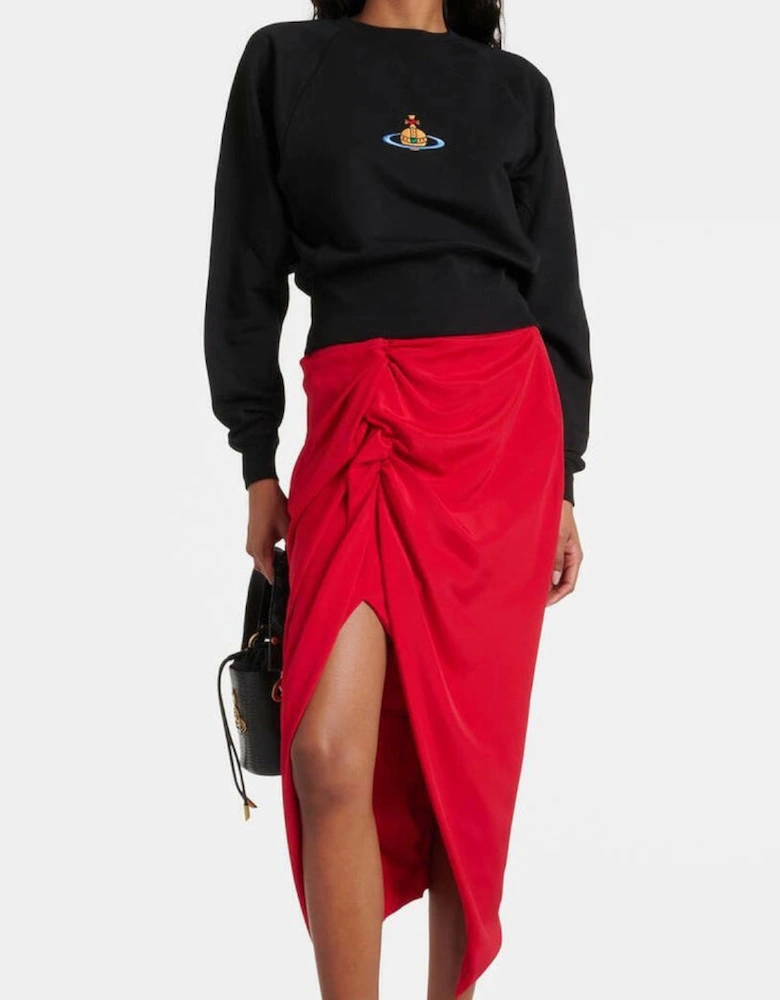 Women's Black Logo cropped cotton sweatshirt