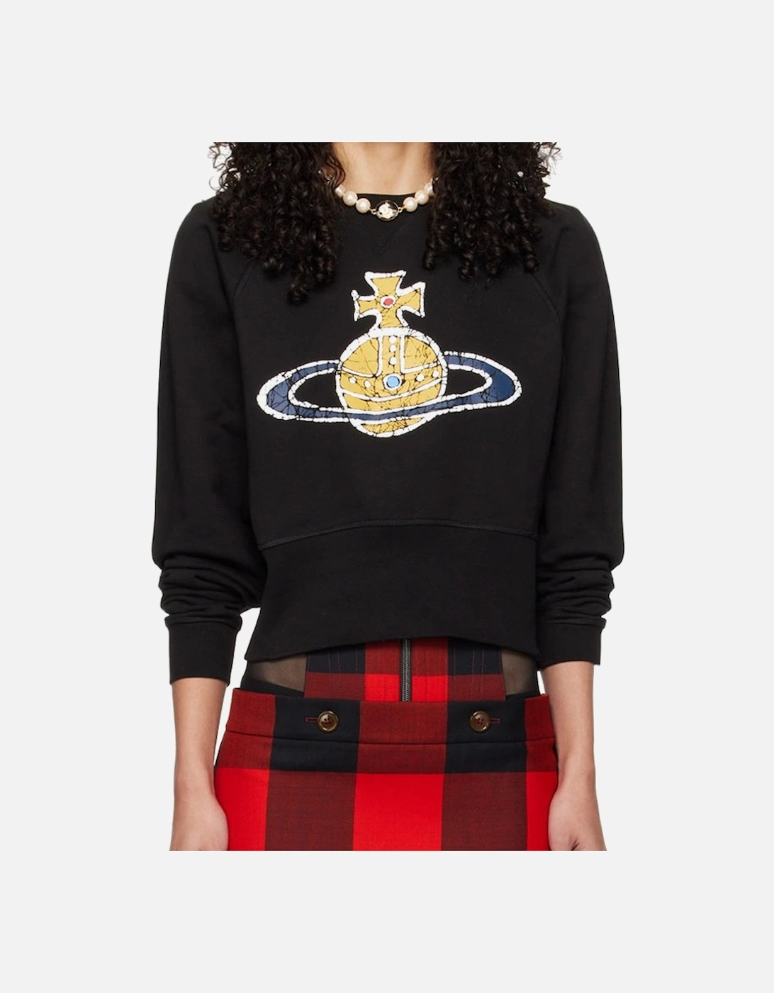 Women's Black Time Machine Cropped Sweatshirt