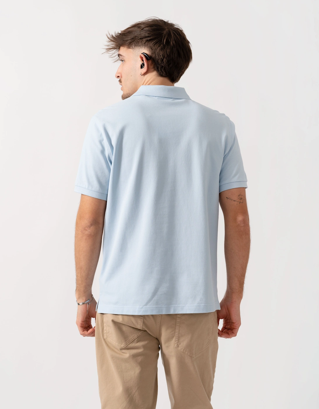 Mens Regular Fit Short Sleeve Shield Logo Pique Polo - 457 Fresh Blue