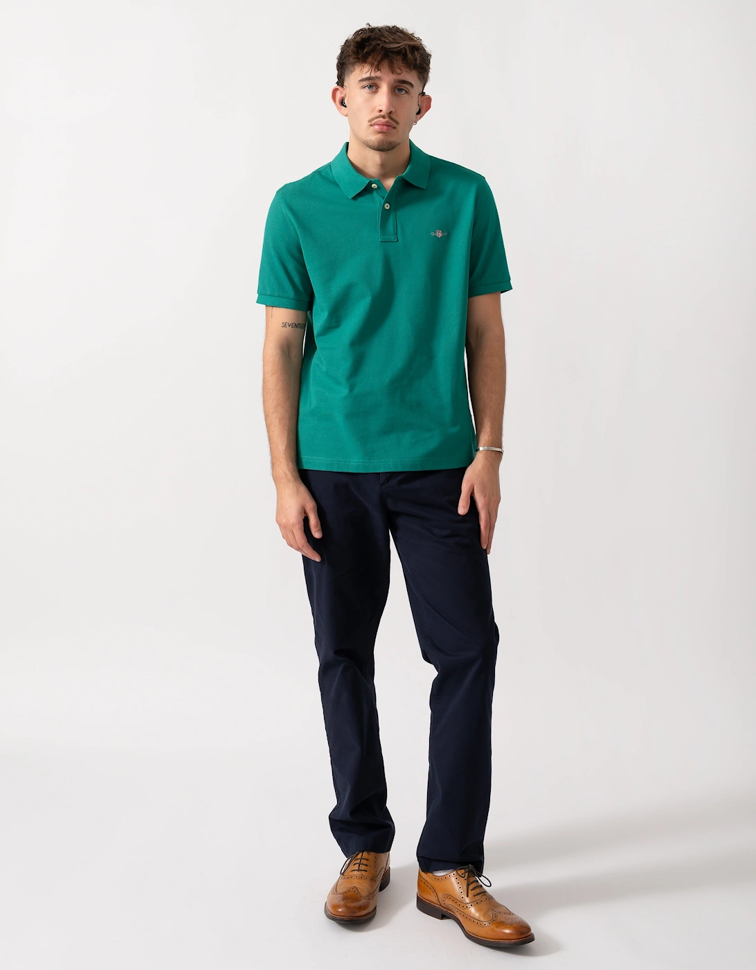 Mens Regular Fit Short Sleeve Shield Logo Pique Polo - 376 Botanical Hue