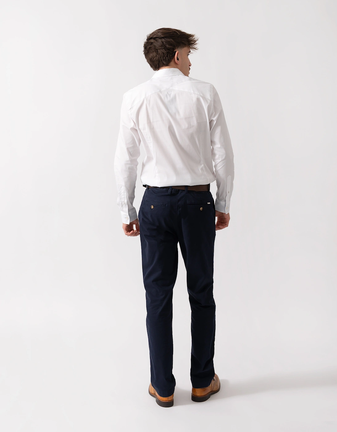 Baxters Mens Long Sleeve Slim Stretch Shirt - White