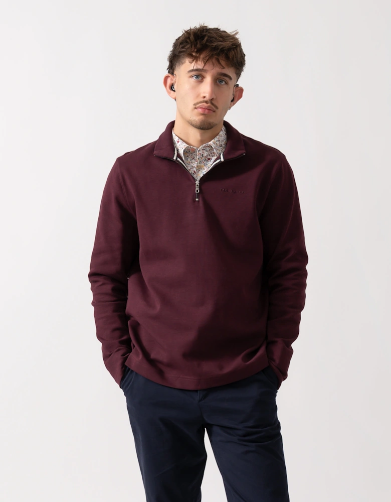 Actos Mens 1/4 Zip Sweatshirt - Maroon
