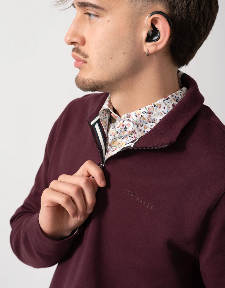 Actos Mens 1/4 Zip Sweatshirt - Maroon