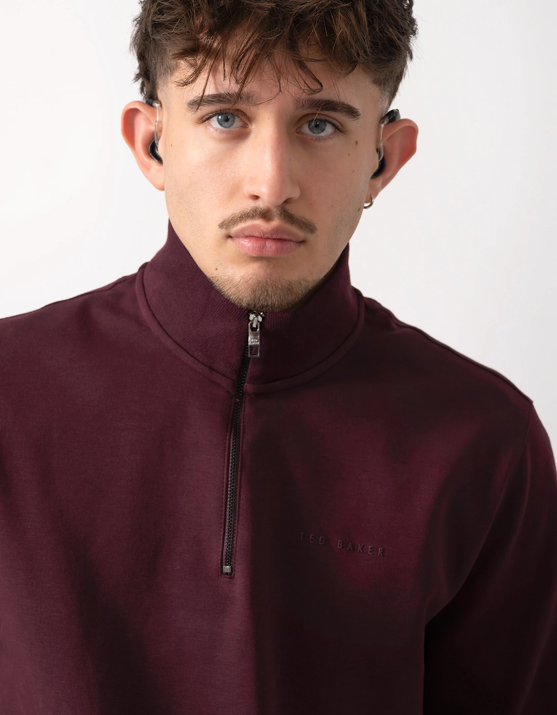 Actos Mens 1/4 Zip Sweatshirt - Maroon