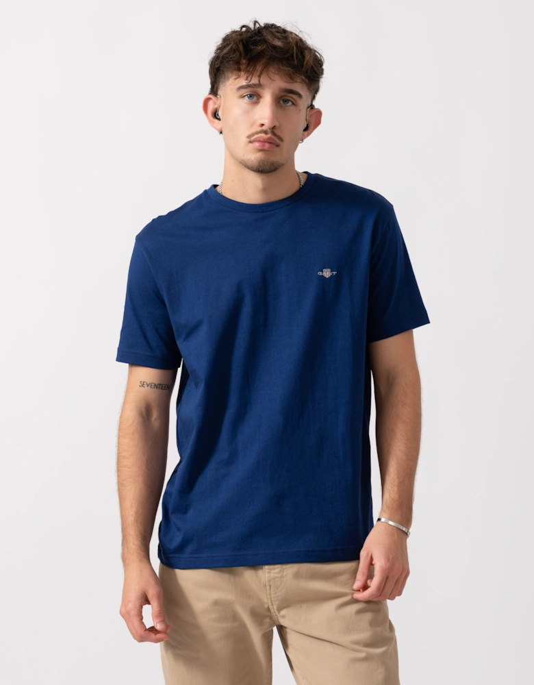 Mens Regular Fit Short Sleeve Shield Logo T-Shirt - 432 Rich Navy