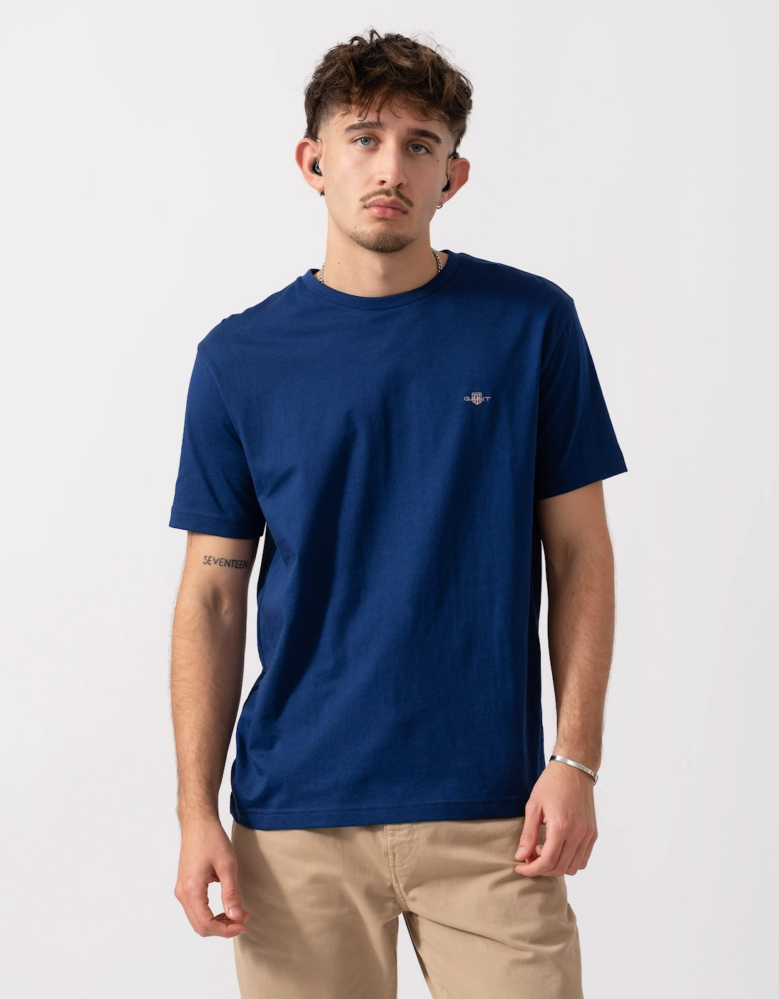 Mens Regular Fit Short Sleeve Shield Logo T-Shirt - 432 Rich Navy, 5 of 4