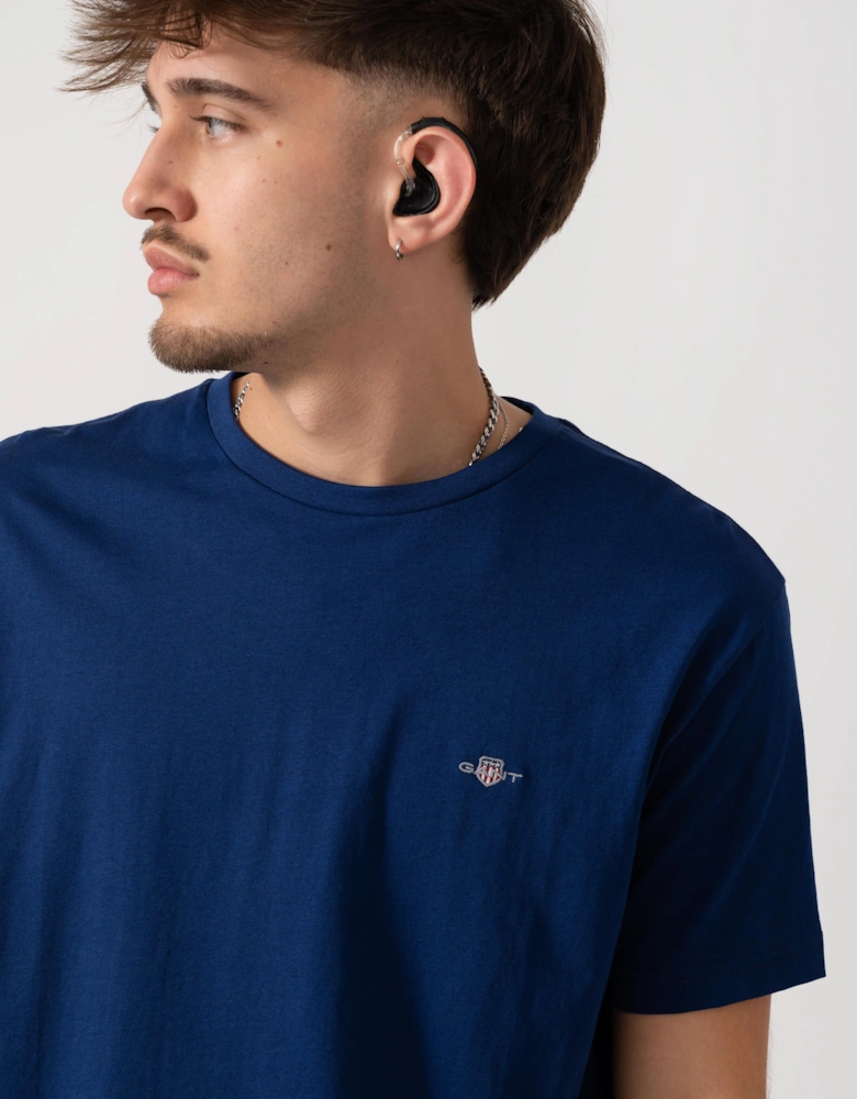 Mens Regular Fit Short Sleeve Shield Logo T-Shirt - 432 Rich Navy