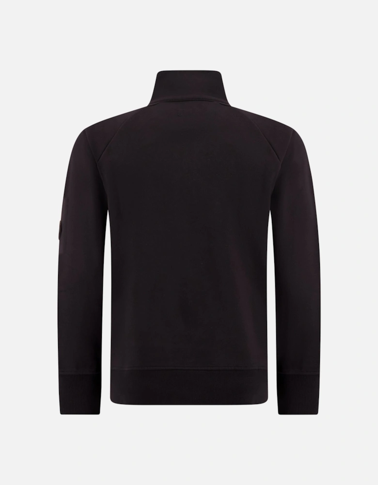 Cotton Lens Logo Quarter Zip Black Sweatshirt