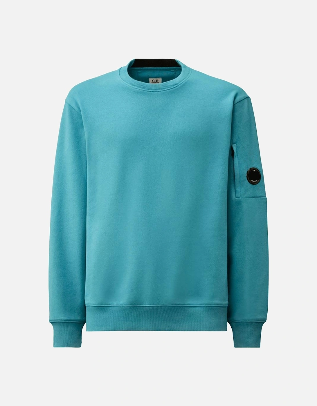 Cotton Lens Logo Crew Neck Turqoise Sweatshirt, 5 of 4