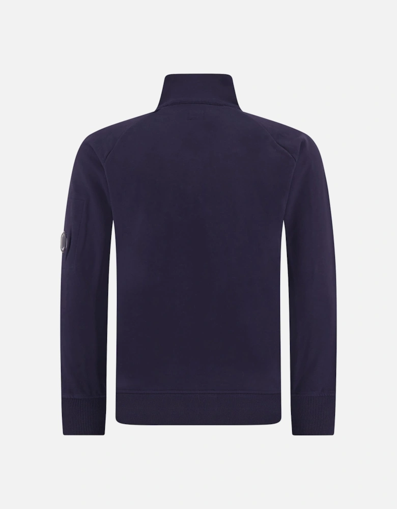 Cotton Lens Logo Quarter Zip Navy Sweatshirt