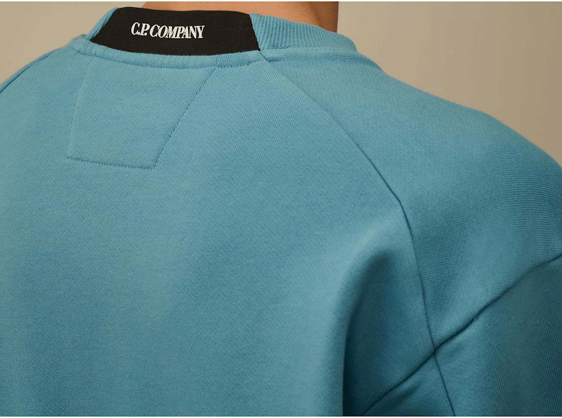 Cotton Lens Logo Crew Neck Turqoise Sweatshirt