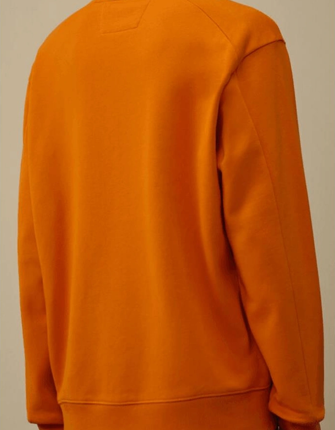 Cotton Lens Logo Crew Neck Orange Sweatshirt