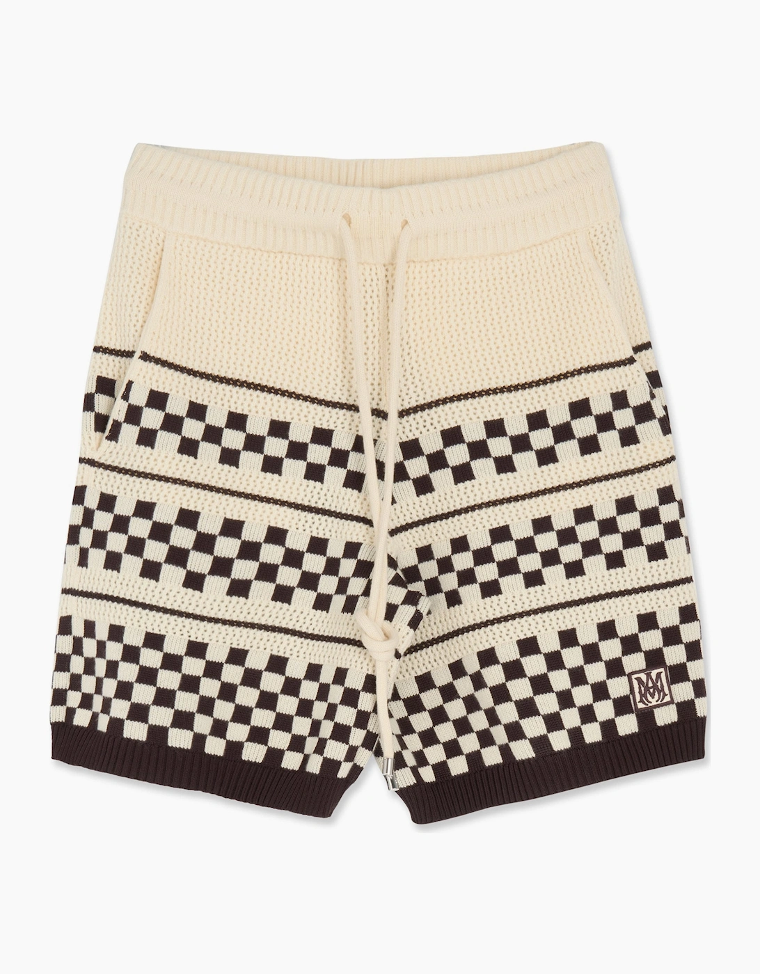 Amiri Men's Checkered Mesh Shorts Cream - Size: 33/32/32
