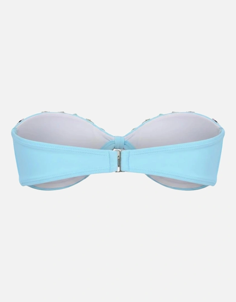 Quinn Clasp Closure Blue Bikini Top