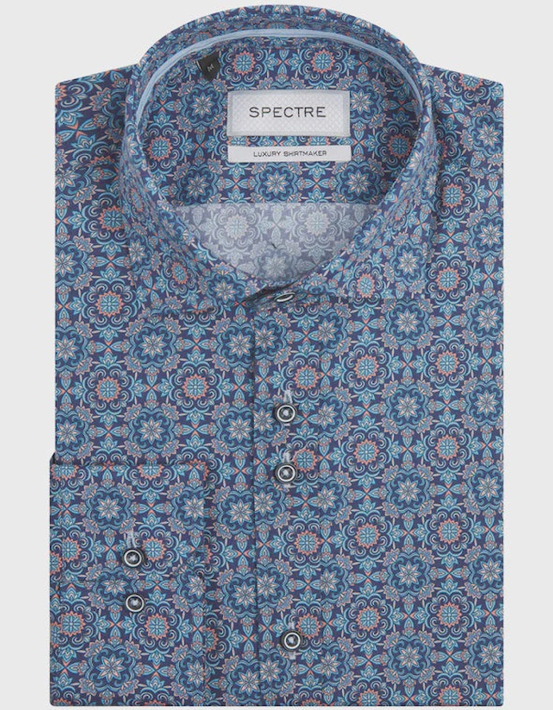 Riley Geometric Print Luxury Shirt - Navy Blue/ Multi, 2 of 1